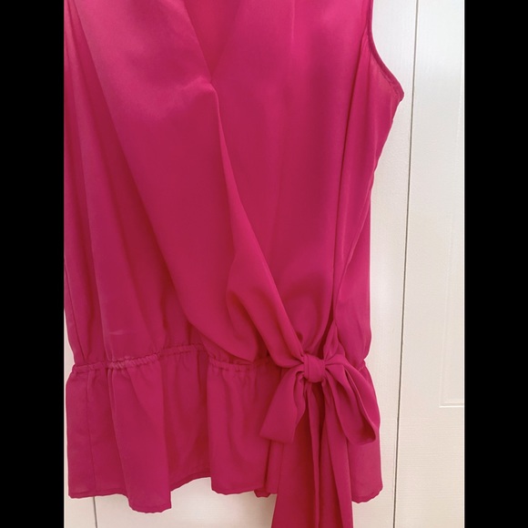 Michael Kors peplum wrap sleeveless top medium - Picture 7 of 9